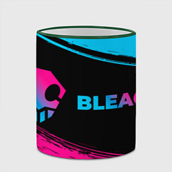 Кружка 3D Bleach - neon gradient: надпись и символ, цвет: 3D-зеленый кант — фото 2