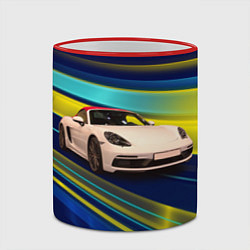 Кружка 3D Спортивная немецкая машина Porsche 911, цвет: 3D-красный кант — фото 2