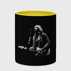 Кружка 3D Курт Кобейн с гитарой, цвет: 3D-белый + желтый — фото 2