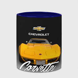 Кружка 3D Американская машина Chevrolet Corvette 70-х годов, цвет: 3D-белый + синий — фото 2