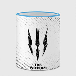 Кружка 3D The Witcher с потертостями на светлом фоне, цвет: 3D-небесно-голубой кант — фото 2