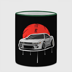 Кружка 3D Nissan Silvia S14 - Japan style, цвет: 3D-зеленый кант — фото 2