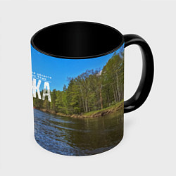 Кружка 3D Сплав по русским рекам, цвет: 3D-белый + черный