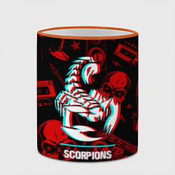 Кружка 3D Scorpions rock glitch, цвет: 3D-оранжевый кант — фото 2