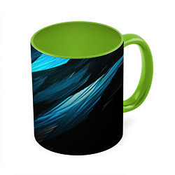 Кружка 3D Black blue style, цвет: 3D-белый + светло-зеленый