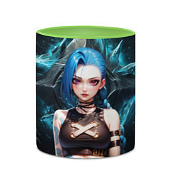Кружка 3D Jinx arcane league of legends, цвет: 3D-белый + светло-зеленый — фото 2