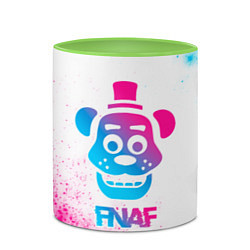Кружка 3D FNAF neon gradient style, цвет: 3D-белый + светло-зеленый — фото 2