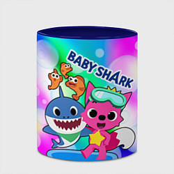 Кружка 3D Baby Shark in bubbles, цвет: 3D-белый + синий — фото 2