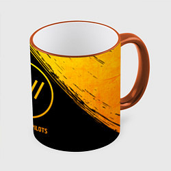 Кружка 3D Twenty One Pilots - gold gradient, цвет: 3D-оранжевый кант