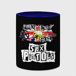 Кружка 3D Sex Pistols - punks not dead, цвет: 3D-белый + синий — фото 2