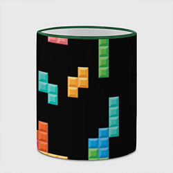 Кружка 3D Тетрис падающие блоки, цвет: 3D-зеленый кант — фото 2