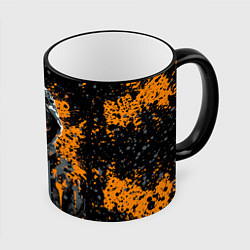 Кружка 3D Девушка в капюшоне - anime style, цвет: 3D-черный кант