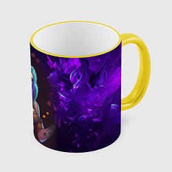 Кружка 3D Jinx arcane League of Legends, цвет: 3D-желтый кант