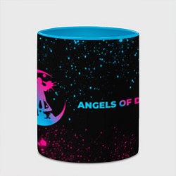 Кружка 3D Angels of Death - neon gradient: надпись и символ, цвет: 3D-белый + небесно-голубой — фото 2