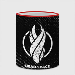 Кружка 3D Dead Space с потертостями на темном фоне, цвет: 3D-красный кант — фото 2