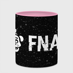 Кружка 3D FNAF glitch на темном фоне: надпись и символ, цвет: 3D-белый + розовый — фото 2