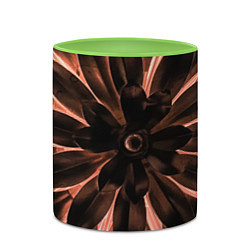 Кружка 3D Тёмный цветочный паттерн, цвет: 3D-белый + светло-зеленый — фото 2