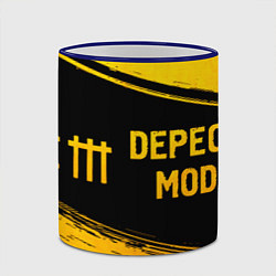 Кружка 3D Depeche Mode - gold gradient: надпись и символ, цвет: 3D-синий кант — фото 2
