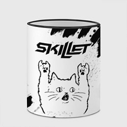 Кружка 3D Skillet рок кот на светлом фоне, цвет: 3D-черный кант — фото 2