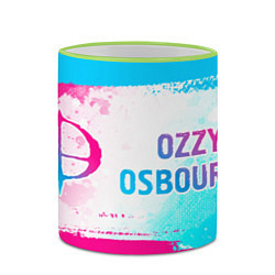 Кружка 3D Ozzy Osbourne neon gradient style: надпись и симво, цвет: 3D-светло-зеленый кант — фото 2