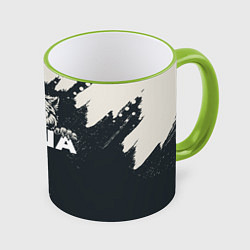 Кружка 3D Тоша зубастый волк, цвет: 3D-светло-зеленый кант