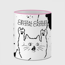 Кружка 3D Crystal Castles рок кот на светлом фоне, цвет: 3D-розовый кант — фото 2