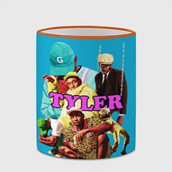 Кружка 3D Tyler, The Creator Collage, цвет: 3D-оранжевый кант — фото 2