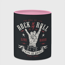 Кружка 3D Rock and roll - жест козы, цвет: 3D-белый + розовый — фото 2