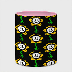 Кружка 3D Undertale - flowey smile, цвет: 3D-белый + розовый — фото 2