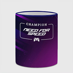 Кружка 3D Need for Speed gaming champion: рамка с лого и джо, цвет: 3D-синий кант — фото 2