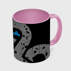 Кружка 3D Форма Cloud 9 black, цвет: 3D-белый + розовый