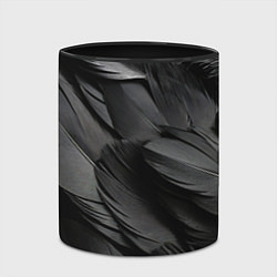 Кружка 3D Черные перья ворона, цвет: 3D-белый + черный — фото 2