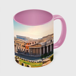 Кружка 3D Руины Рима, цвет: 3D-белый + розовый