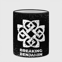 Кружка 3D Breaking Benjamin с потертостями на темном фоне, цвет: 3D-черный кант — фото 2