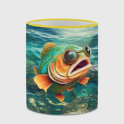 Кружка 3D Рыба карп, цвет: 3D-желтый кант — фото 2