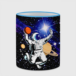 Кружка 3D Космический баскетбол, цвет: 3D-небесно-голубой кант — фото 2