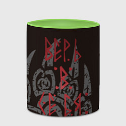 Кружка 3D Верь в себя велес, цвет: 3D-белый + светло-зеленый — фото 2