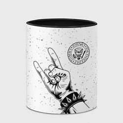 Кружка 3D Ramones и рок символ, цвет: 3D-белый + черный — фото 2