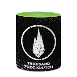 Кружка 3D Thousand Foot Krutch с потертостями на темном фоне, цвет: 3D-белый + светло-зеленый — фото 2