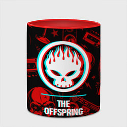 Кружка 3D The Offspring rock glitch, цвет: 3D-белый + красный — фото 2