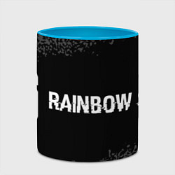Кружка 3D Rainbow Six glitch на темном фоне: надпись и симво, цвет: 3D-белый + небесно-голубой — фото 2