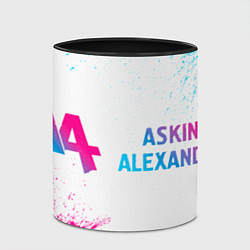 Кружка 3D Asking Alexandria neon gradient style: надпись и с, цвет: 3D-белый + черный — фото 2