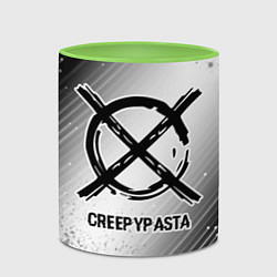 Кружка 3D CreepyPasta glitch на светлом фоне, цвет: 3D-белый + светло-зеленый — фото 2