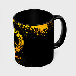 Кружка 3D Mercedes - gold gradient, цвет: 3D-белый + черный