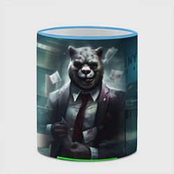 Кружка 3D Payday 3 crazy bear, цвет: 3D-небесно-голубой кант — фото 2