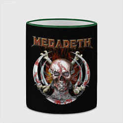 Кружка 3D Megadeth - боевой череп, цвет: 3D-зеленый кант — фото 2