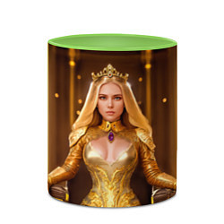 Кружка 3D Девушка королева на троне, цвет: 3D-белый + светло-зеленый — фото 2