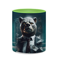 Кружка 3D Payday 3 bear, цвет: 3D-белый + светло-зеленый — фото 2