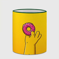 Кружка 3D Гомер и пончик, цвет: 3D-зеленый кант — фото 2