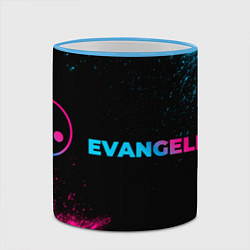 Кружка 3D Evangelion - neon gradient: надпись и символ, цвет: 3D-небесно-голубой кант — фото 2
